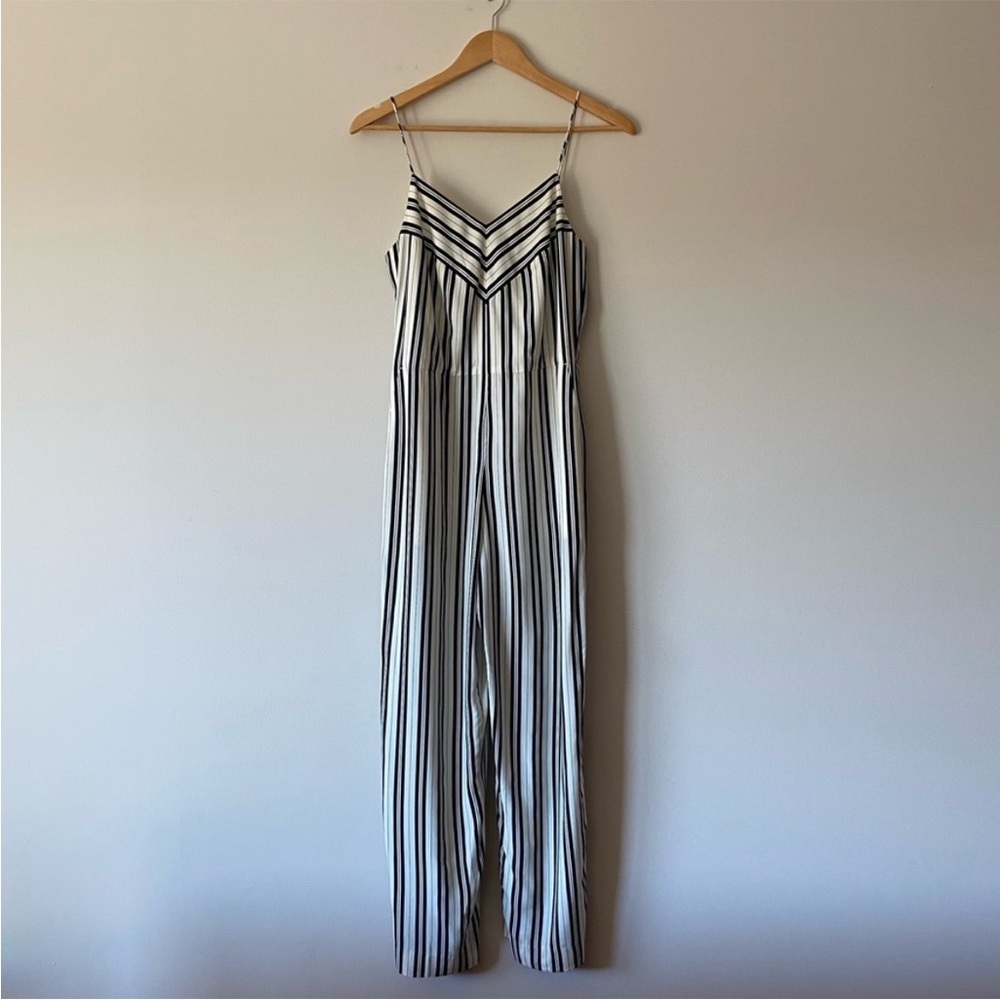 Club Monaco Monochrome Striped Jumpsuit